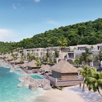 an artist's rendering of a resort on the beach