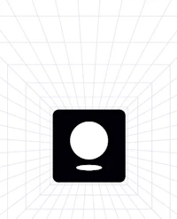 a black and white icon with a circle in the middle