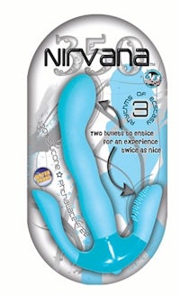a blue nirvana sex toy in a package
