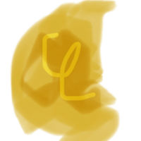 a yellow letter l on a black background