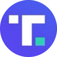 a blue circle with the letter t on it