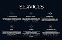 a black background with the words services on it