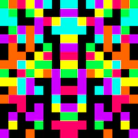 a colorful pixel pattern on a black background
