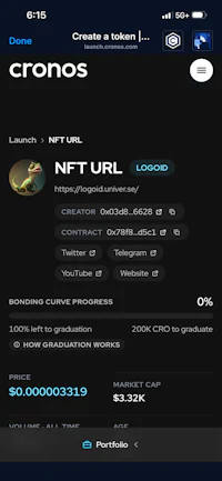a screenshot of the cronos app on an iphone