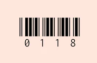 a barcode on a pink background