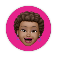 an emoji with a black woman's face on a pink circle