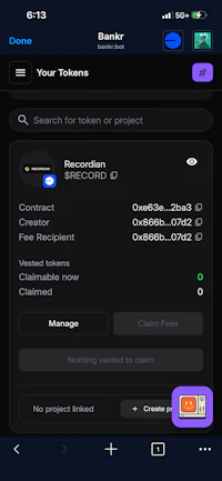a screenshot of a mobile app showing the settings for a project