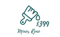 a logo with a paint brush and the words'minor renovo'
