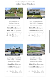 a screen shot of a real estate agent's website