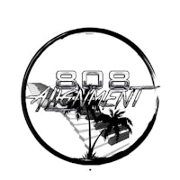 a black and white logo with palm trees and a palm tree