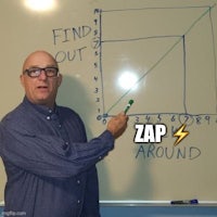 a man standing in front of a whiteboard with a graph