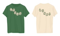 two green t - shirts with the word money on them