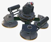 a machine with two wheels on top of it