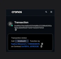 a screenshot of crono's transaction action