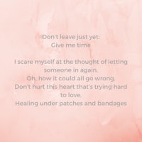 a pink background with the words don't have yet, give me time