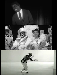 a collage of different pictures of people dancing