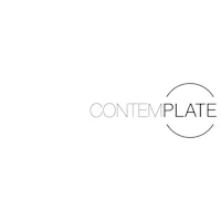 a black and white logo with the word contentplate
