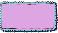 a cartoon frame with a purple background