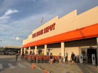 the front of a home depot store