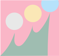 three spheres on a pink background