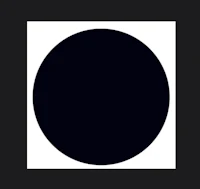a black circle on a white background