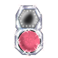 a pink compact with a snowflake on it