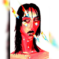 an illustration of a woman with stars on her face