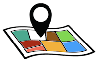 a map with a pin on it