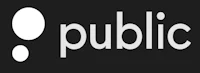the public logo on a black background