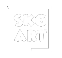 skg art logo on a black background