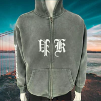 a hoodie with the word pfr on it