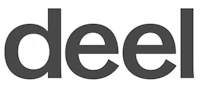 the deel logo on a white background