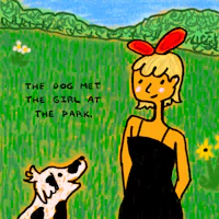 the dog met the girl at the park