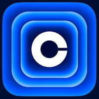 a blue square with the letter c on it