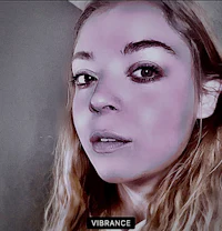 an image of a girl with a purple face