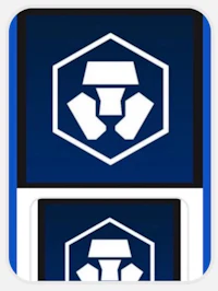 a square sticker with two hexagons on it