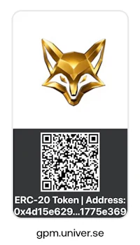 an image of a fox with a gold fox on it