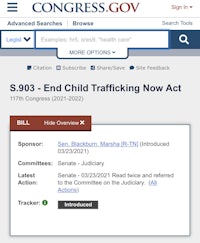 congress gov end child trafficking now act screenshot