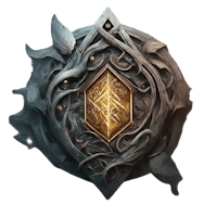 an image of a shield with a golden emblem on it