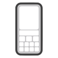 a white cell phone icon on a black background