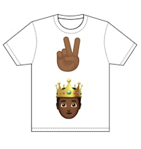 an emoji t - shirt with a crown on it