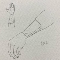 a drawing of a hand and a wrist