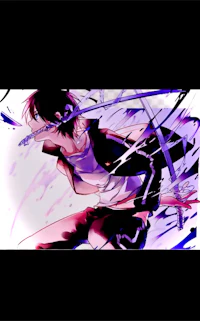 an anime character with a sword in his hand