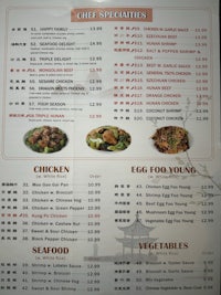 a menu for a chinese restaurant