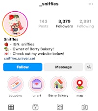 a screenshot of an instagram account with the word sniffies