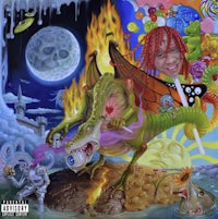 a painting of a man with dreadlocks and a dragon