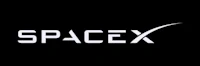 the spacex logo on a black background
