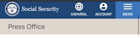 a screenshot of the social security website