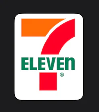 the seven logo on a black background