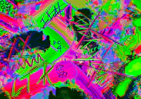 an image of a colorful painting with graffiti on it
